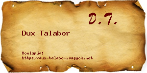 Dux Talabor névjegykártya